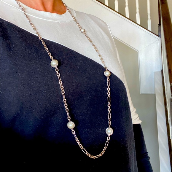 David Yurman Pearl Sterling Necklace Chain - Picture 3 of 16